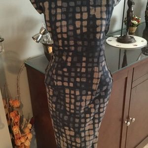 bottegga veneta brown check wool stretch dress